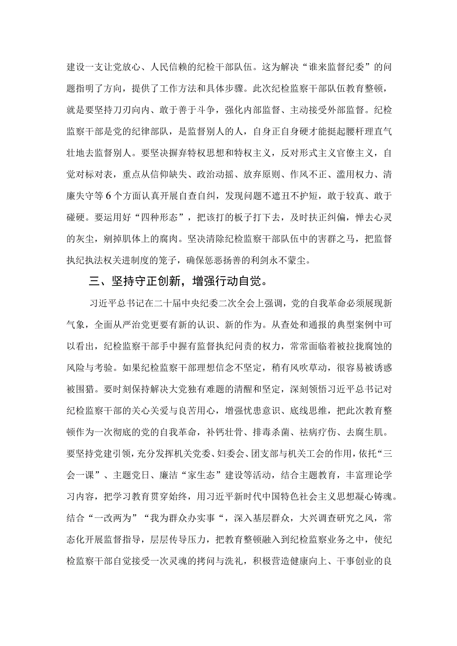 2023开展纪检监察干部队伍教育整顿研讨发言材料心得体会精选10篇.docx_第2页