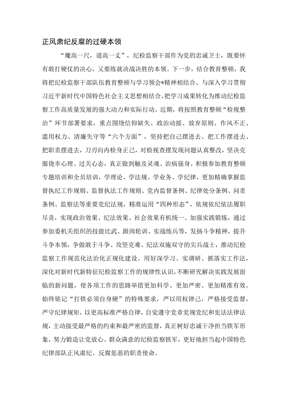 2023某青年纪检监察干部在纪检监察干部队伍教育整顿年轻干部谈纪检座谈会上的发言材料精选共13篇.docx_第3页