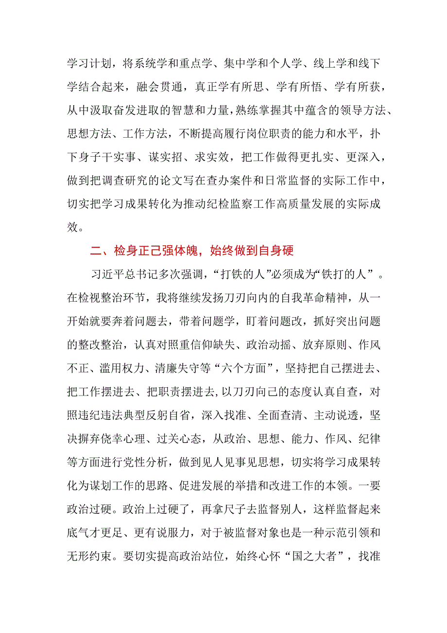 2023年纪检监察干部在打铁必须自身硬专题研讨会上的发言材料.docx_第3页