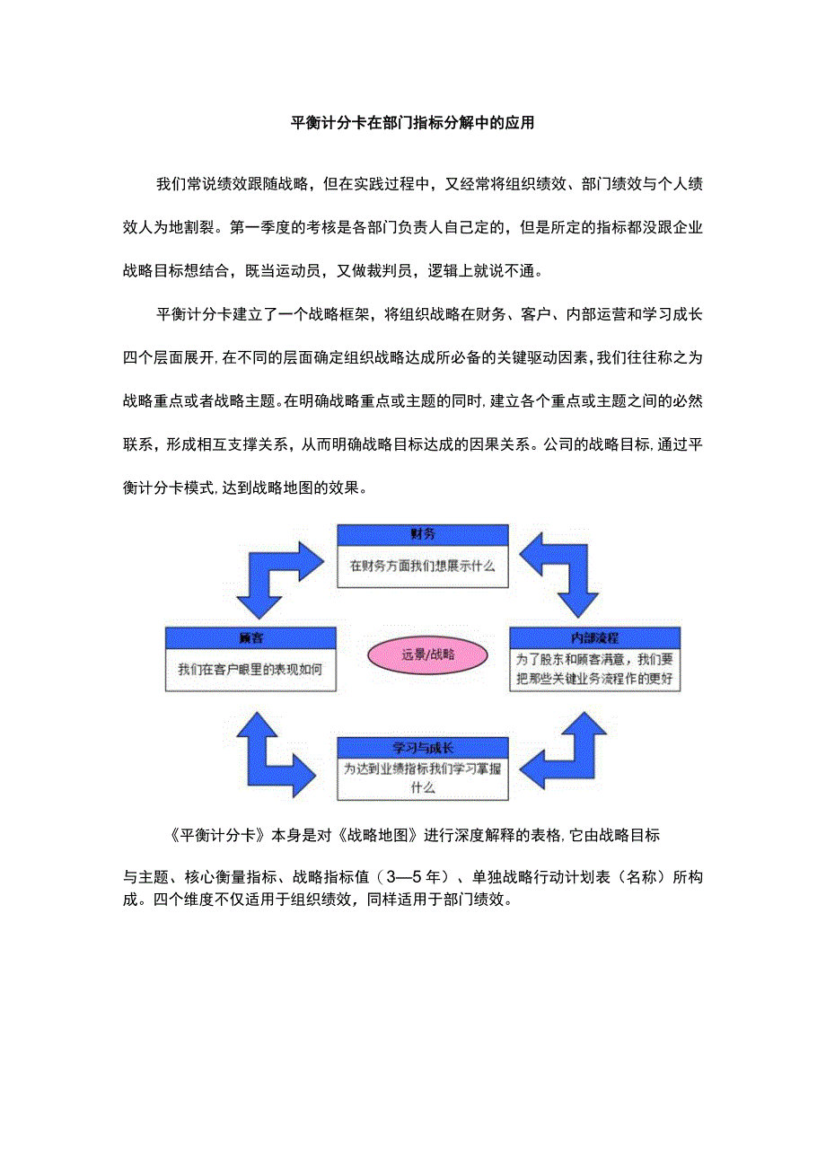 平衡计分卡在部门指标分解中的应用.docx_第1页