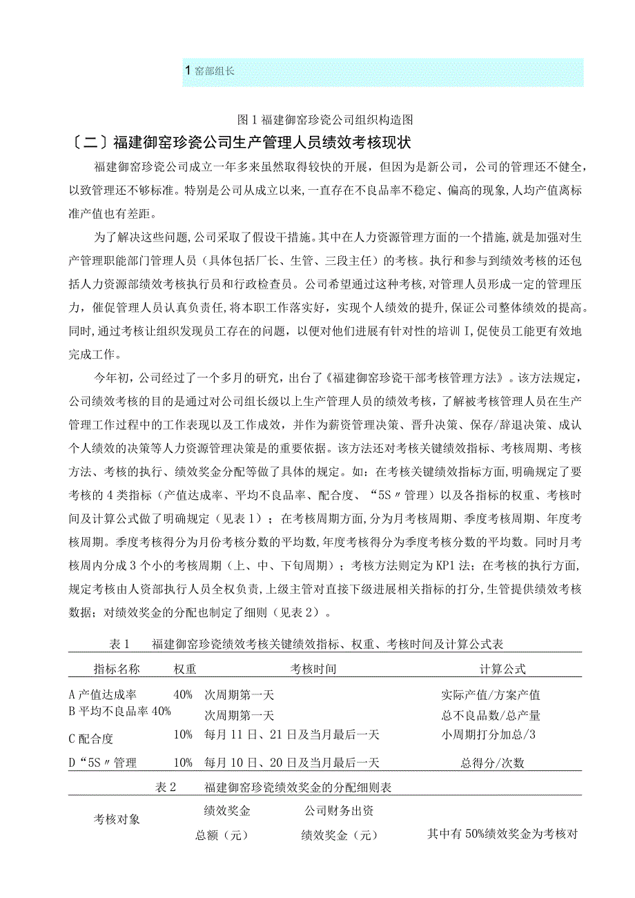 御窑珍瓷公司生产管理人员绩效考核概况.docx_第2页