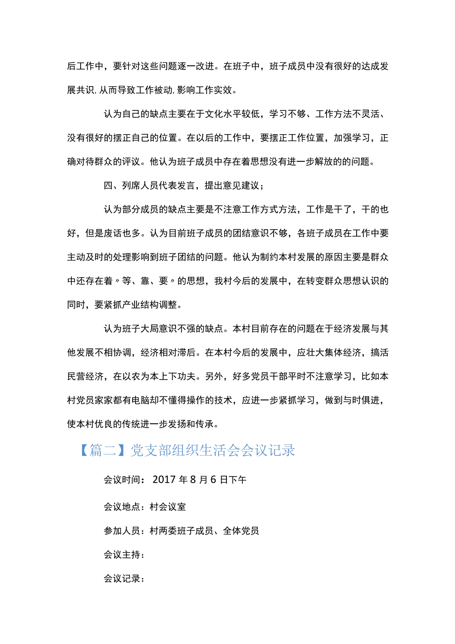 党支部组织生活会会议记录六篇.docx_第3页