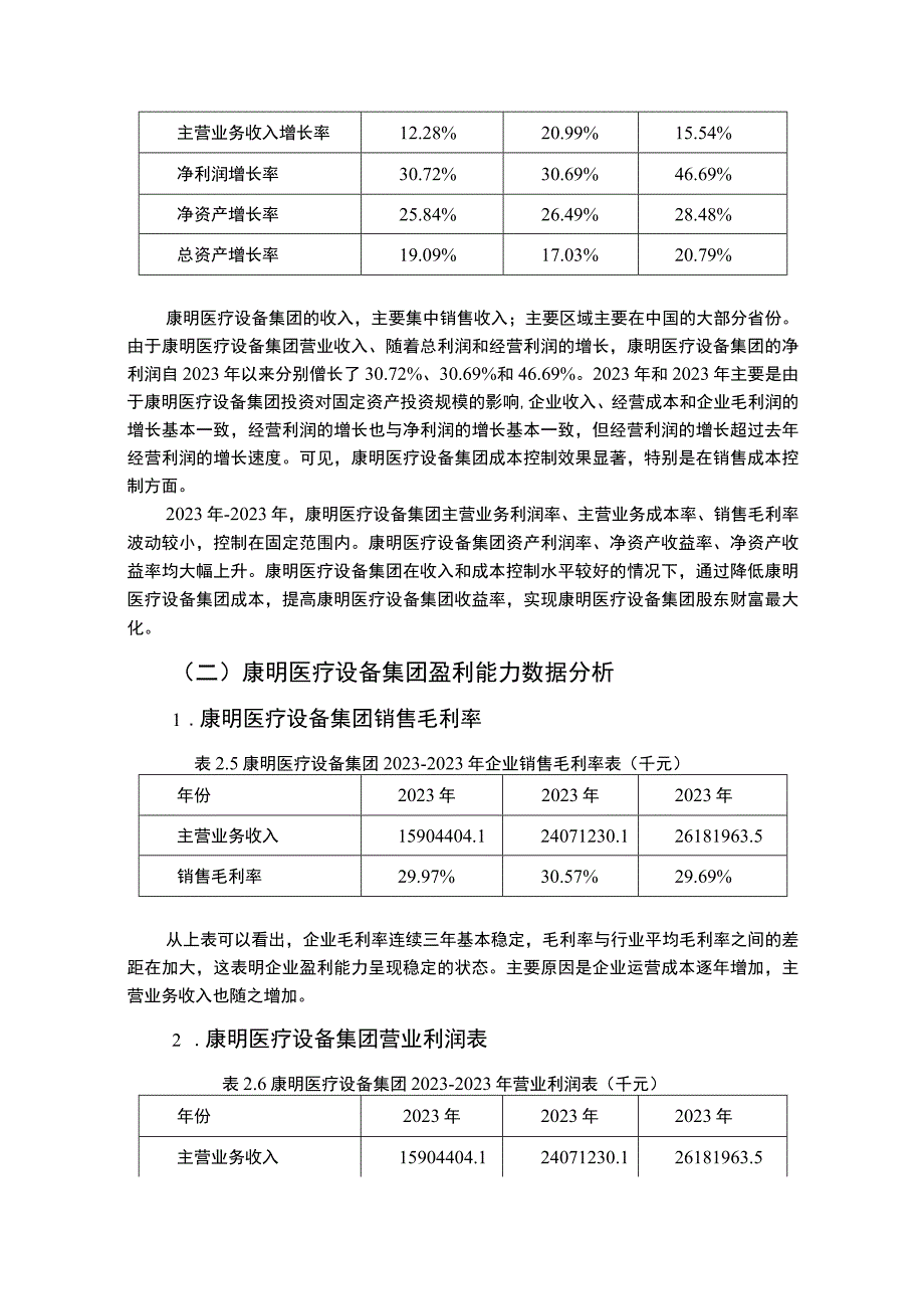 康明医疗设备集团盈利能力分析的案例3200字.docx_第3页