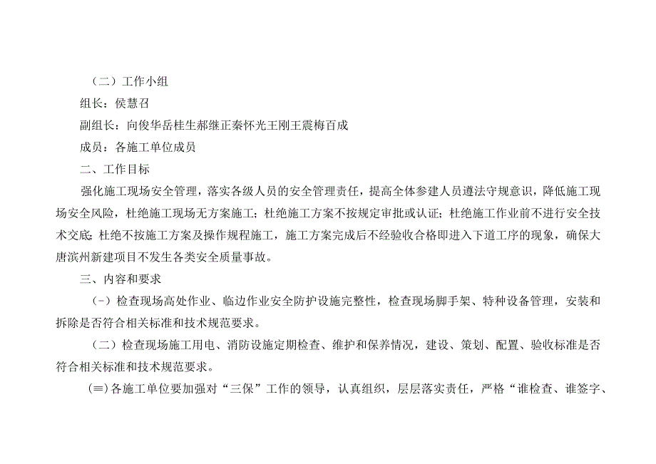 大唐滨州输煤项目部保人身保安全保上市专项行动方案.docx_第2页