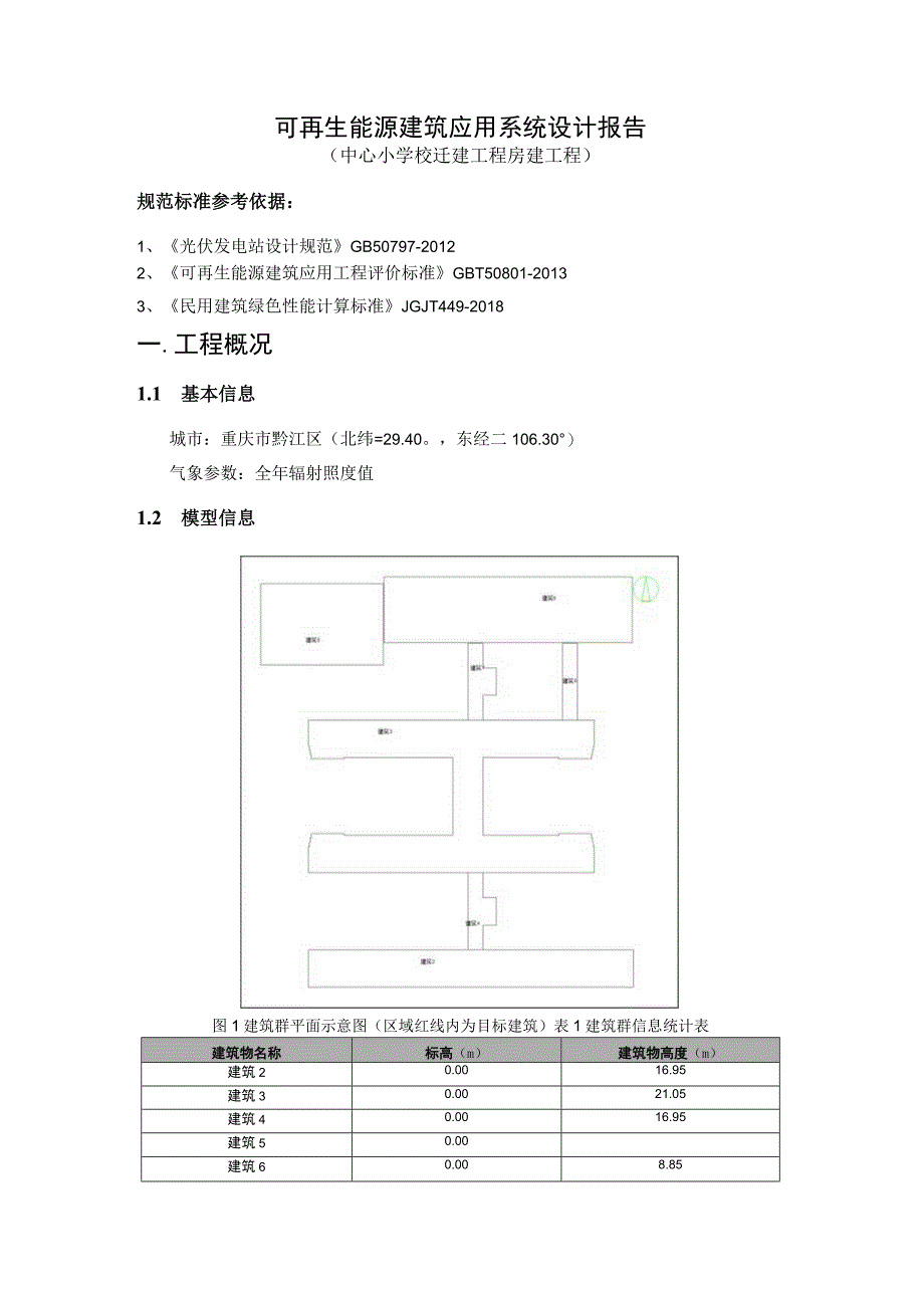 可再生能源建筑应用系统设计报告中心小学校迁建工程房建工程.docx_第1页