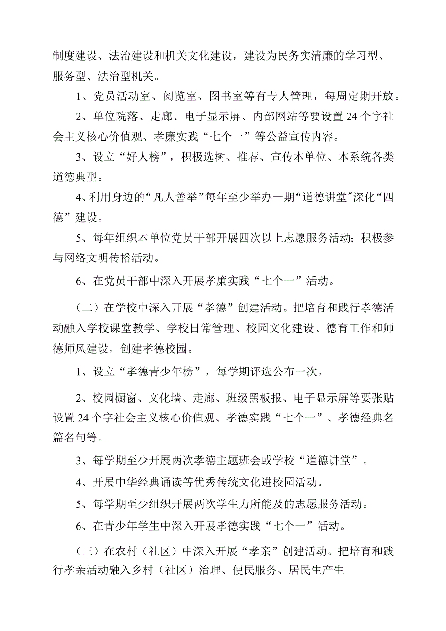 弘扬孝文化 培育和践行社会主义核心价值观创建活动实施方案》的通知.docx_第3页