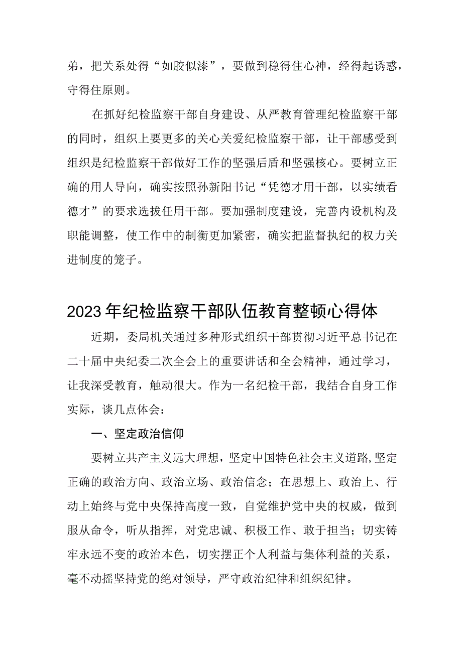 关于2023年纪检监察干部队伍教育整顿个人心得体会精品六篇.docx_第3页