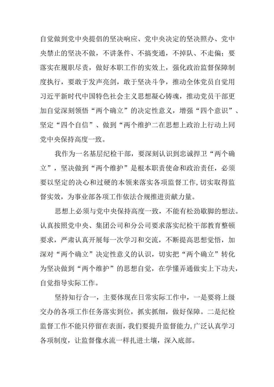 公司2023年纪检监察干部队伍教育整顿心得体会精选8篇汇编.docx_第3页