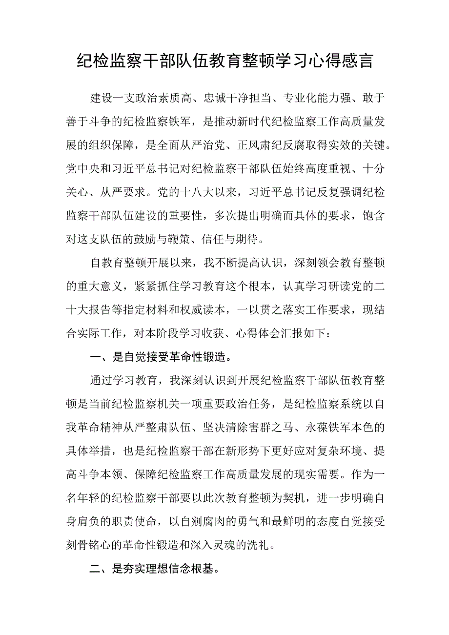 乡镇2023年纪检监察干部队伍教育整顿心得体会精选8篇汇编.docx_第2页