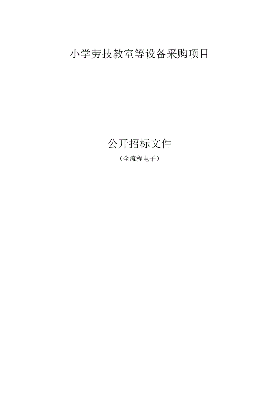 小学劳技教室等设备采购项目招标文件.docx_第1页