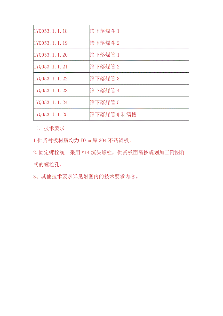 华能罗源发电有限责任公司碎煤机室下煤管1和筛下落煤管5段维修材料采购技术要求和落煤管测绘要求.docx_第2页