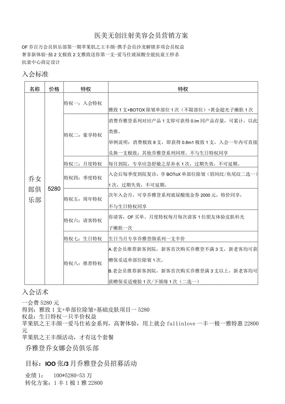 医美无创注射美容会员营销方案.docx_第1页