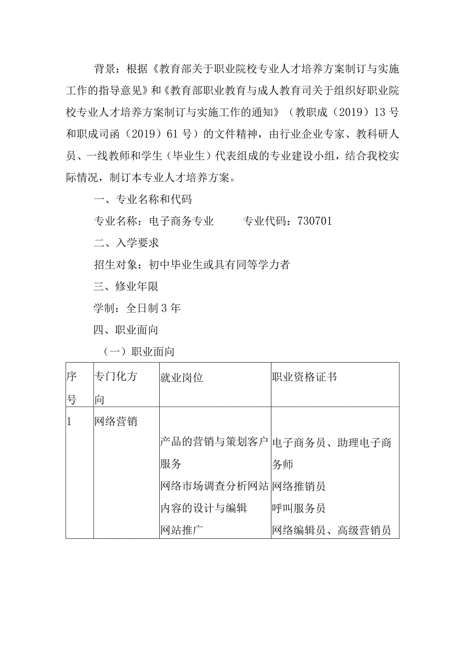 南阳第五中等职业学校电子商务专业人才培养方案.docx_第2页