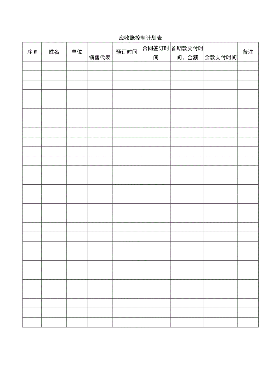 应收账控制计划表.docx_第1页