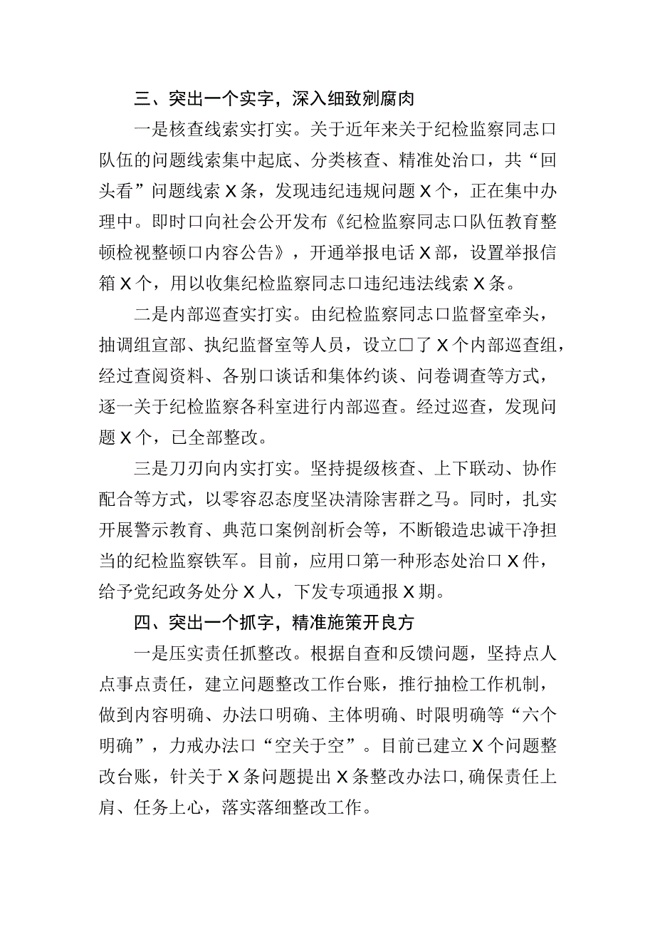 市纪委监委纪检监察干部队伍检视整改经验总结材料.docx_第3页