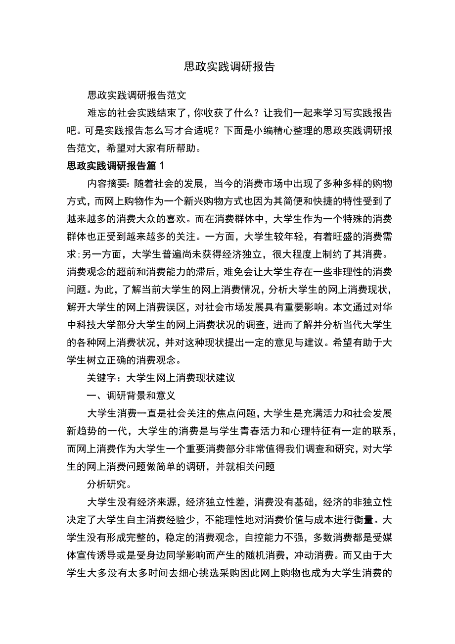 思政实践调研报告范文.docx_第1页