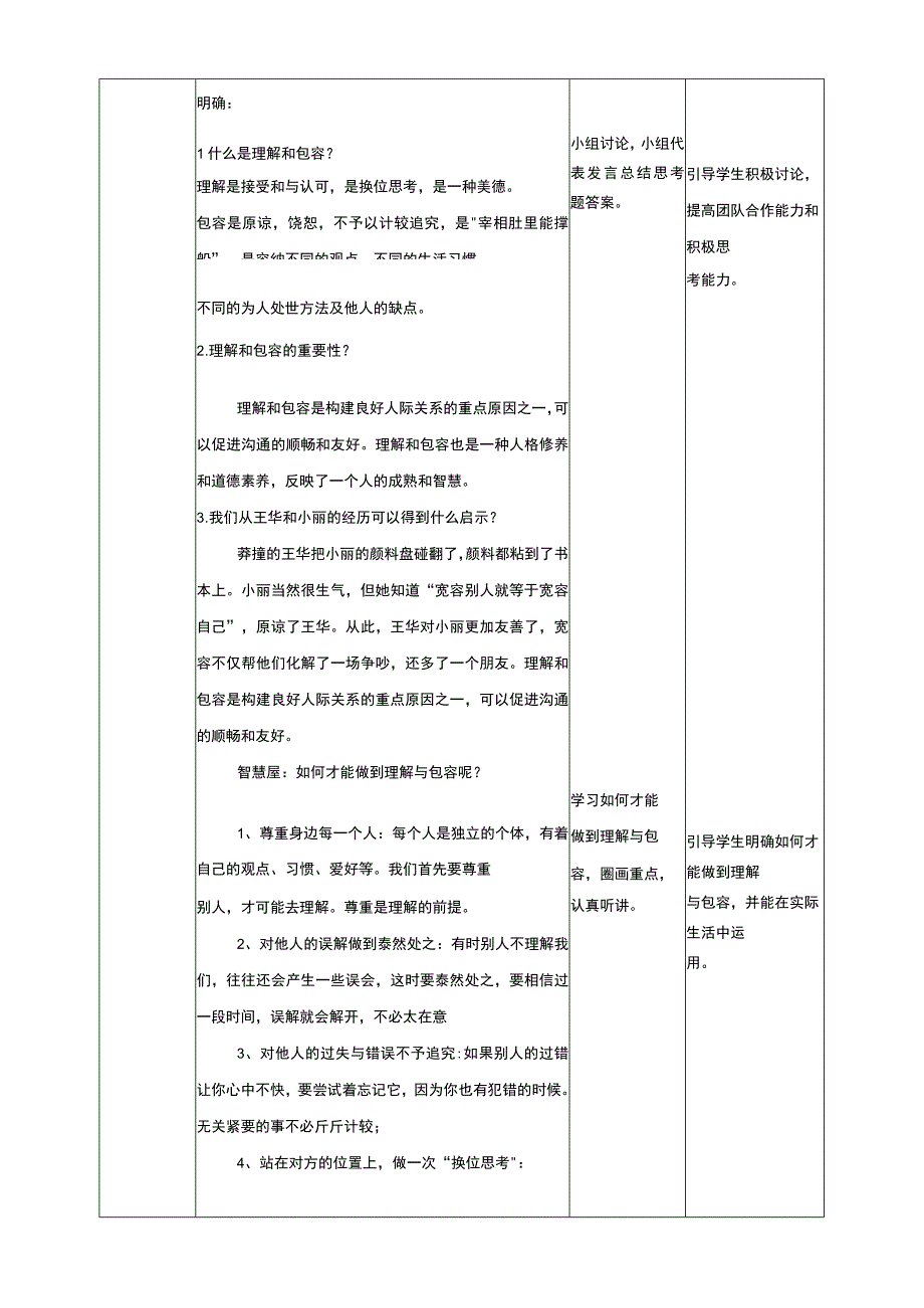 武汉版生命安全教育五年级 第30课《理解与包容》教学设计.docx_第2页