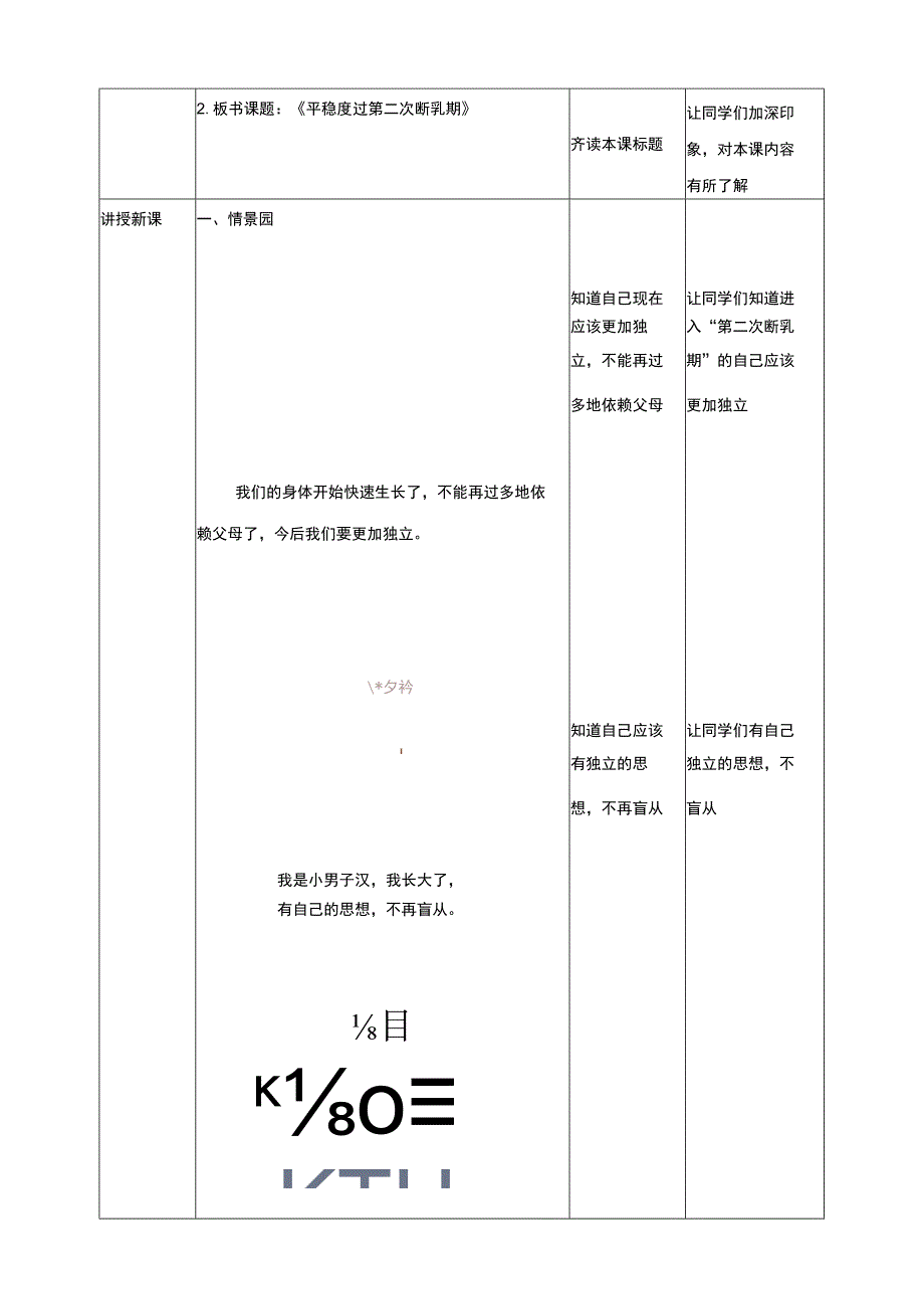 武汉版生命安全教育四年级 第27课《平稳度过第二次断乳期》教案.docx_第2页