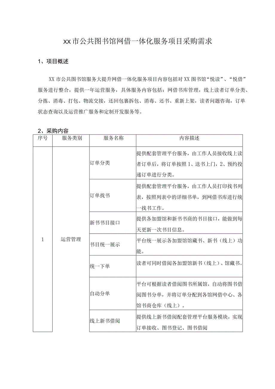 XX市公共图书馆网借一体化服务项目采购需求.docx_第1页