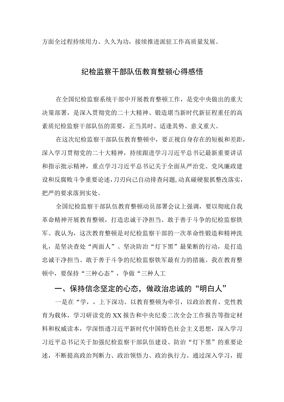 2023纪检教育整顿2023年纪检监察干部队伍教育整顿心得体会4篇供参考.docx_第2页