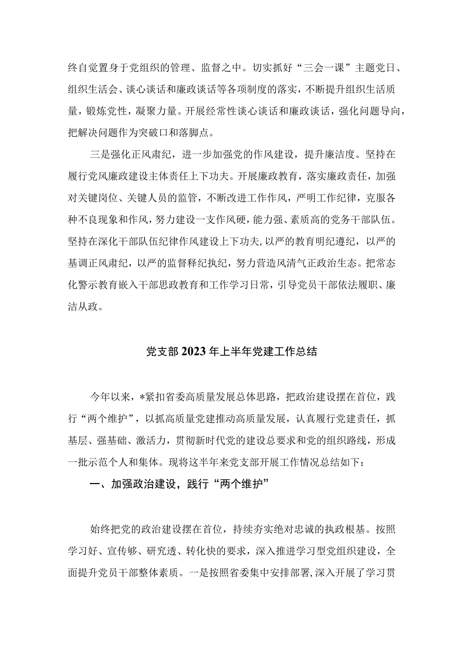 2023年上半年党建工作总结及下半年工作计划精选10篇合集.docx_第2页