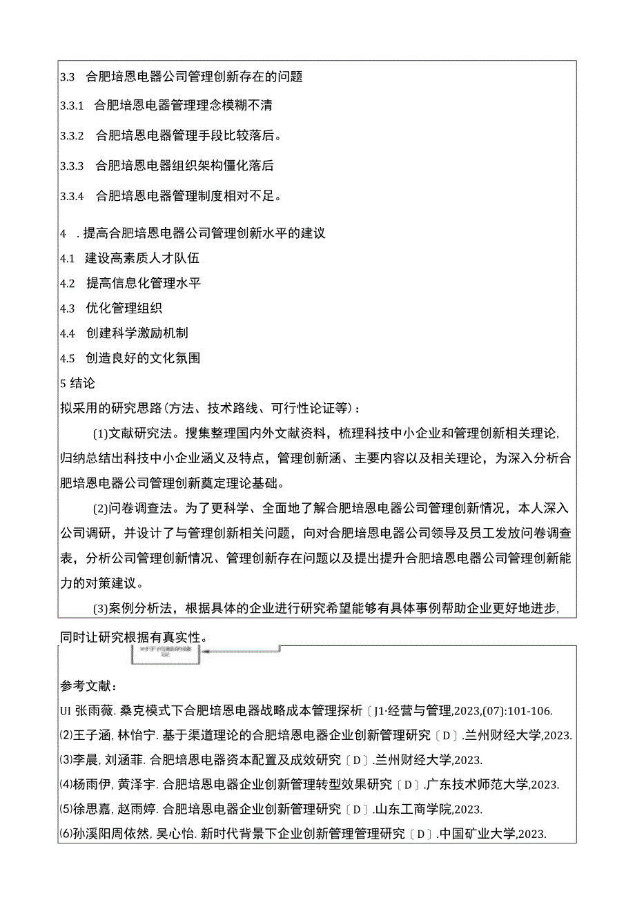 2023《合肥培恩电器企业管理创新策略研究》开题报告.docx_第3页