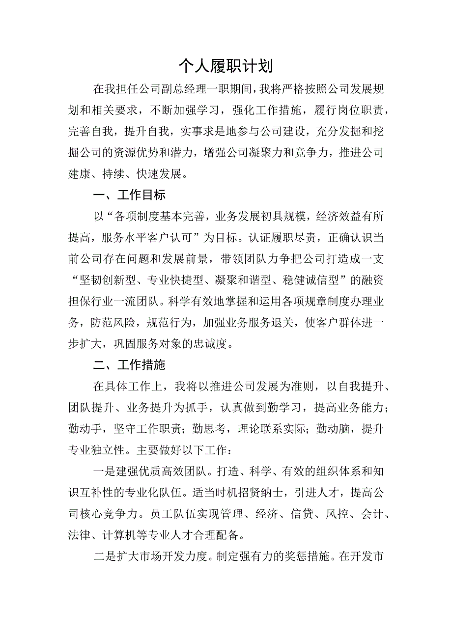 个人履职计划.docx_第1页