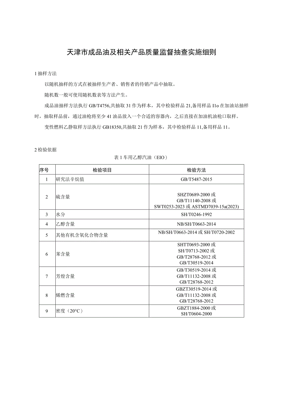 32023年天津市成品油及相关产品质量监督抽查实施细则.docx_第1页