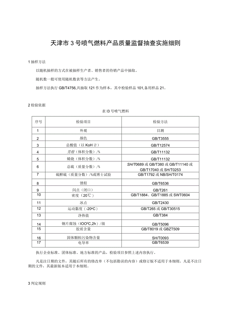 1天津市3号喷气燃料产品质量监督抽查实施细则.docx_第1页