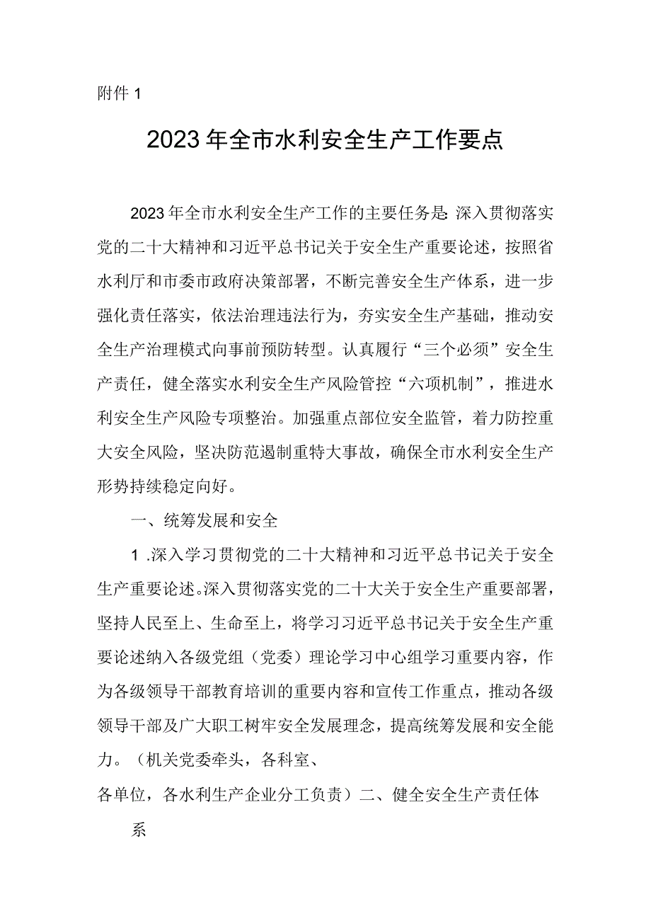 2023年全省水利安全生产工作要点.docx_第1页