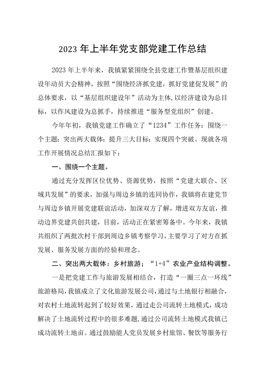 2023党建总结2023年上半年党支部党建工作总结最新精选版八篇.docx_第1页