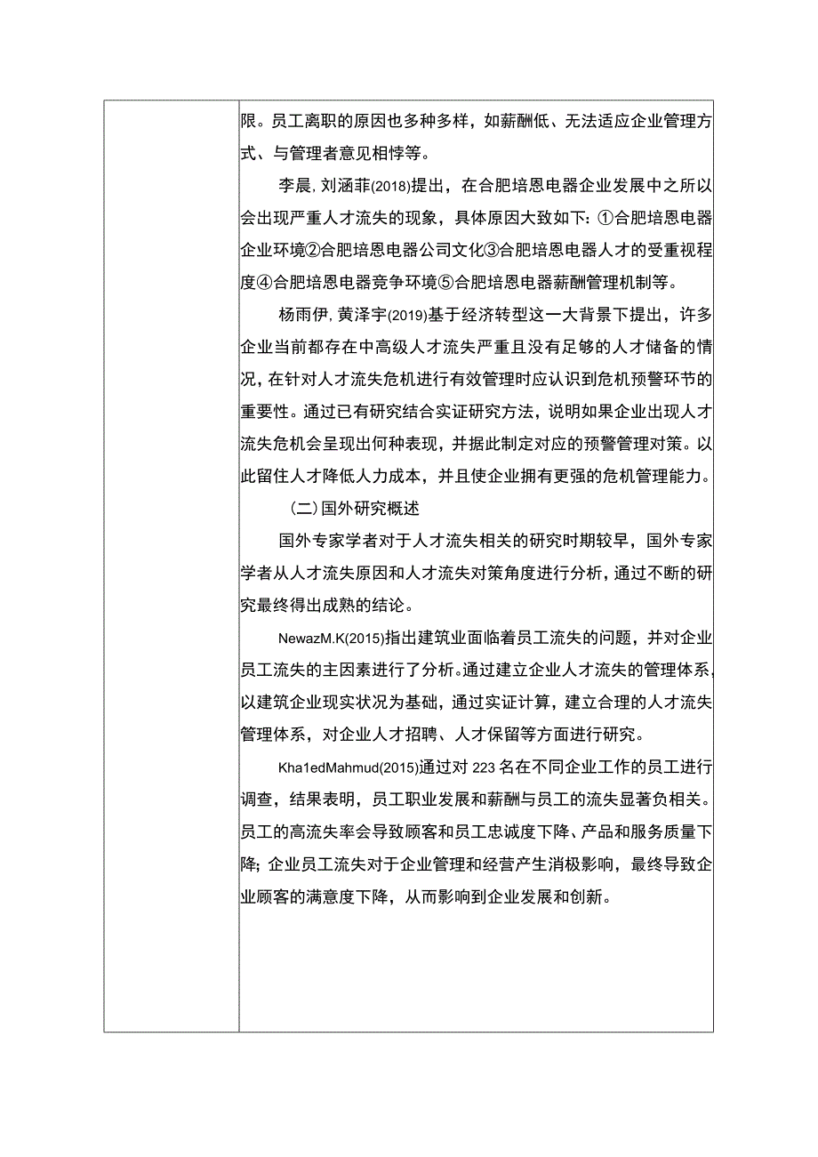 2023《企业人才流失问题的解决对策研究以合肥培恩电器为例》开题报告文献综述.docx_第2页