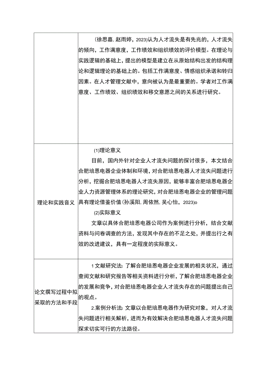 2023《企业人才流失问题的解决对策研究以合肥培恩电器为例》开题报告文献综述.docx_第3页