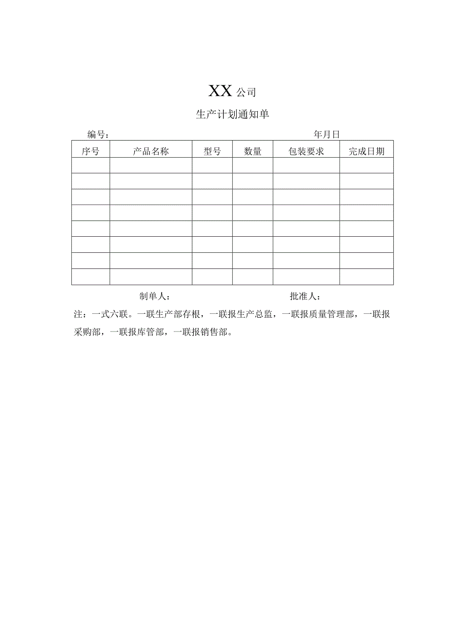 XX公司生产计划变更通知单.docx_第2页