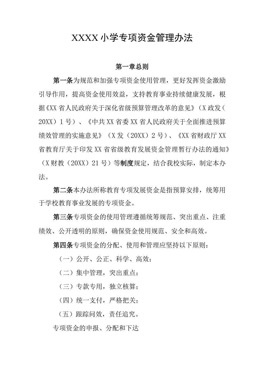 小学专项资金管理办法.docx_第1页