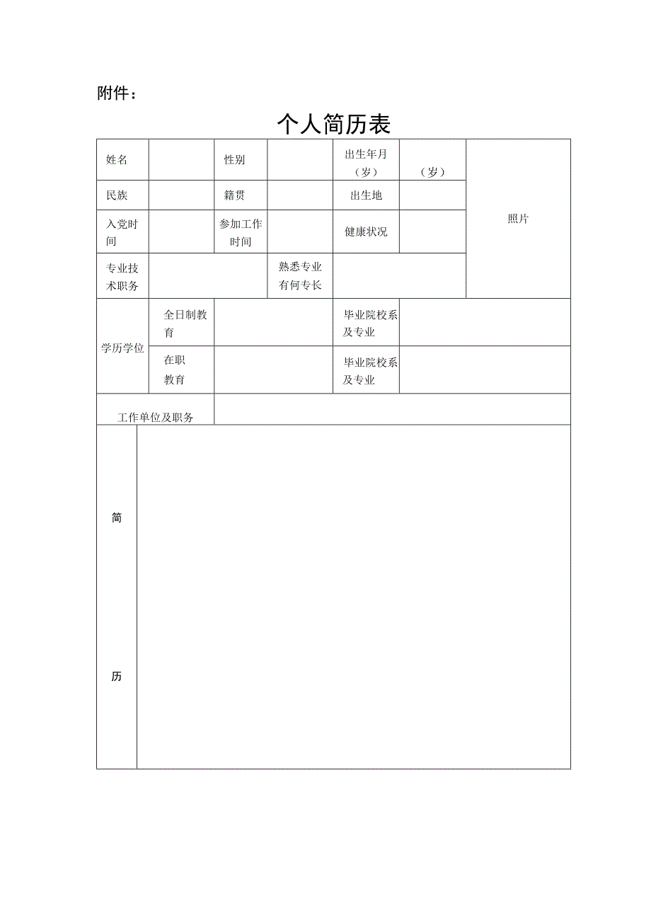 县政协应用型智库和参政议政人才库推荐优秀人才个人简历表.docx_第1页