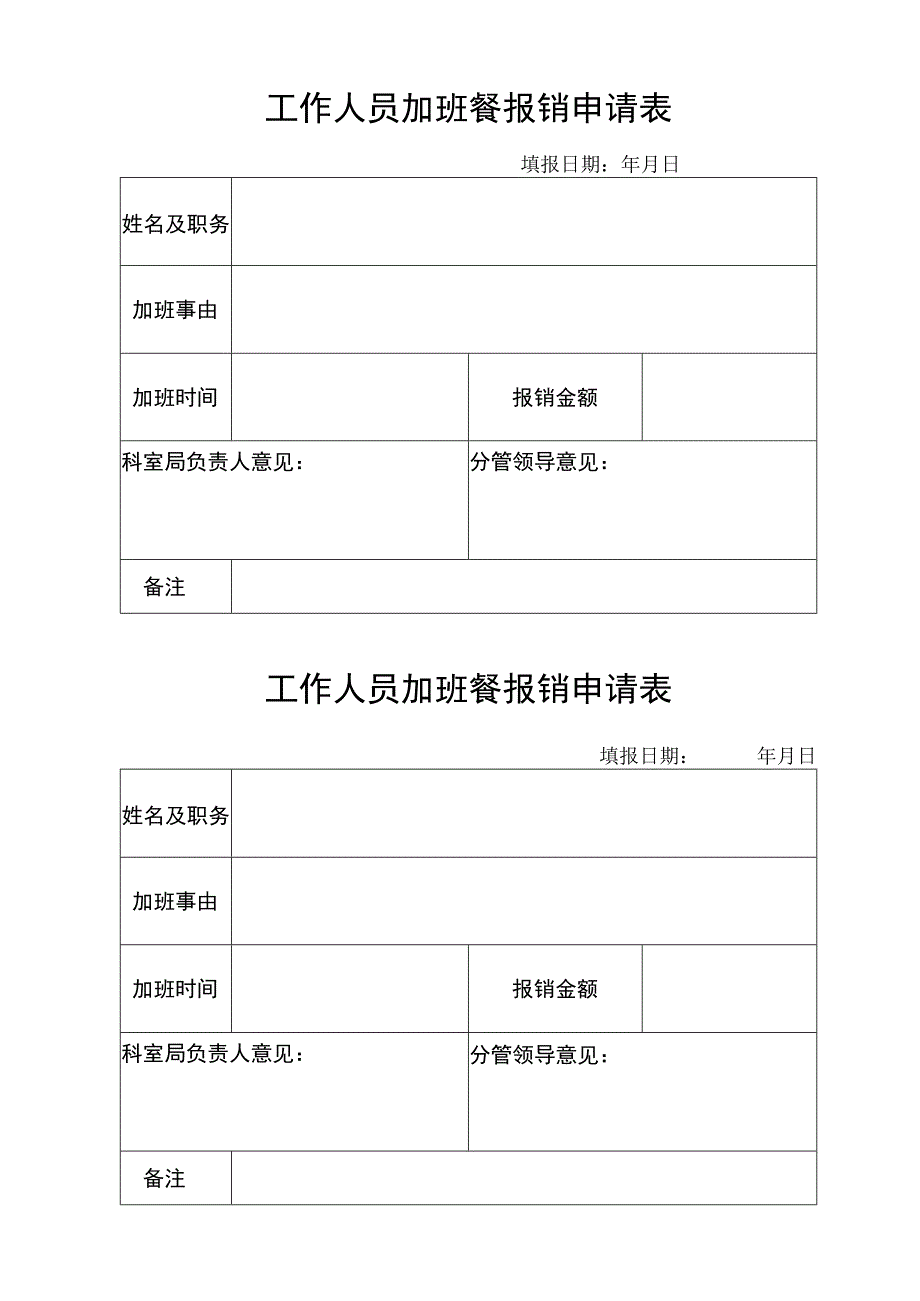 工作人员加班餐报销申请表.docx_第1页