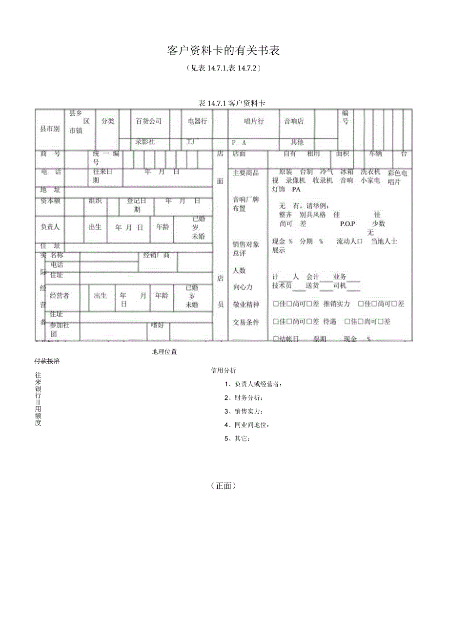 应收帐款管理客户资料卡的有关书表.docx_第1页