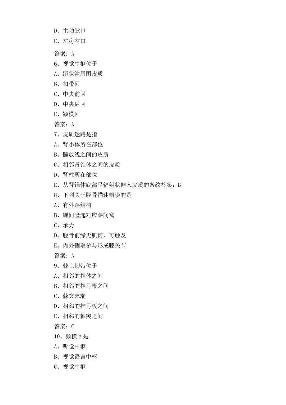 正常人体结构考试模拟题与参考答案.docx_第2页