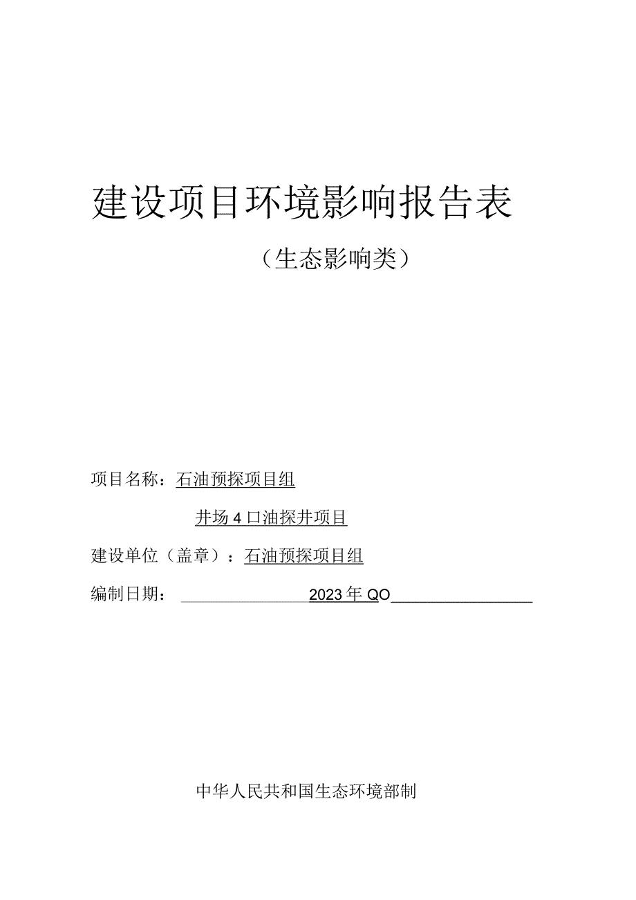 油探井项目环评报告.docx_第1页