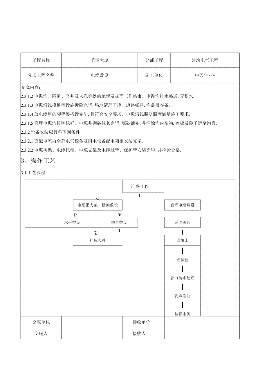 电缆敷设交底记录工程文档范本.docx_第2页