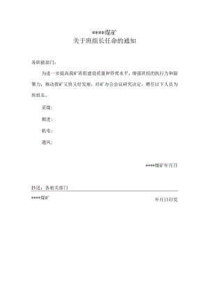 煤矿班组长任命文件BZH.docx