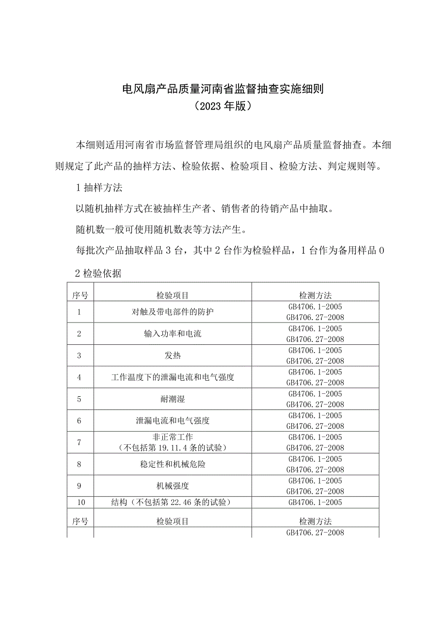 电风扇产品质量河南省监督抽查实施细则2023年版.docx_第1页