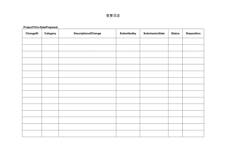 项目管理英文模板变更日志.docx_第1页