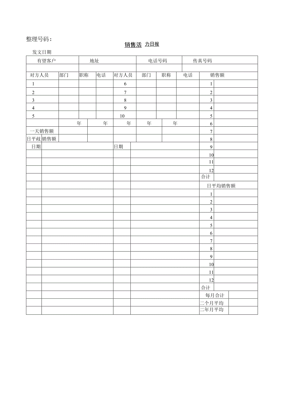 销售管理105销售活动日报.docx_第1页