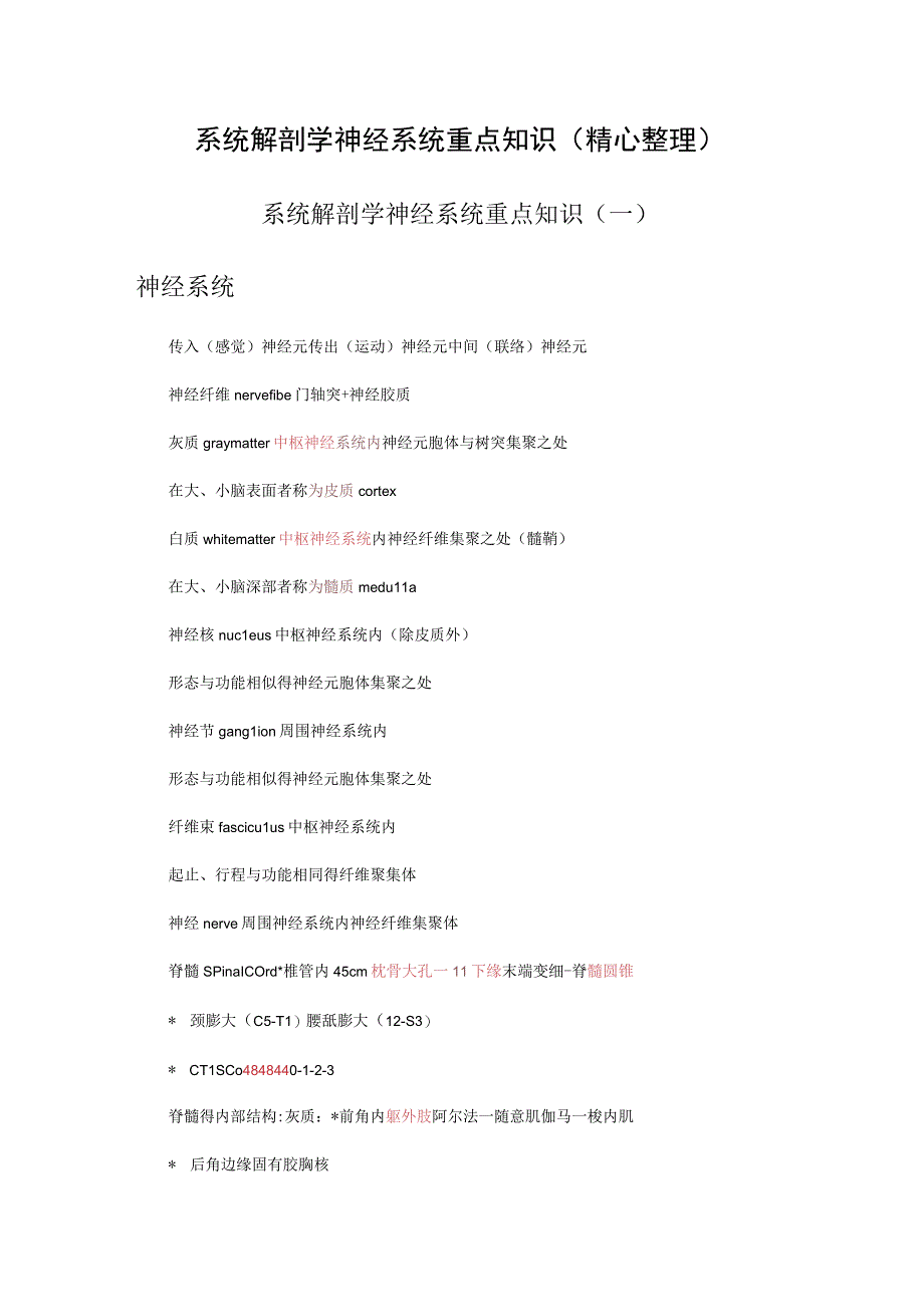 系统解剖学神经系统重点知识精心整理.docx_第1页