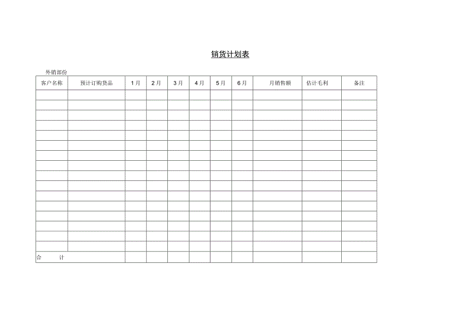 营销策划销货计划表.docx_第1页