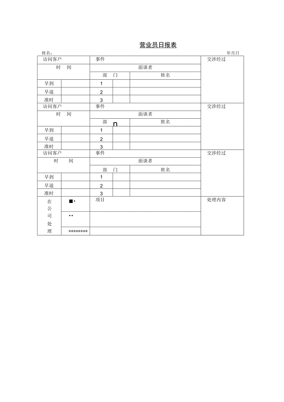 销售管理070营业员日报表.docx_第1页