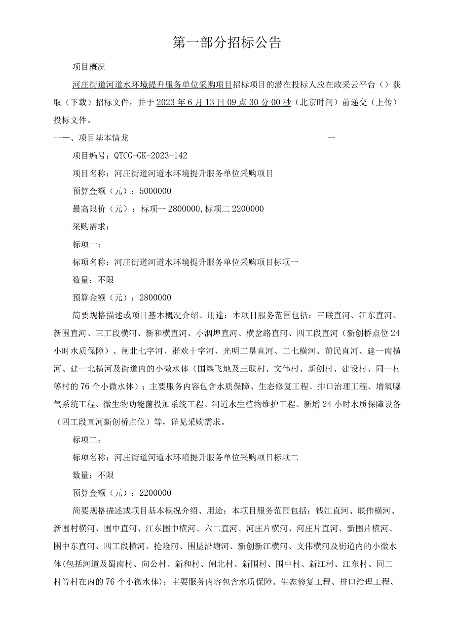 河道水环境提升服务单位采购项目招标文件.docx_第3页