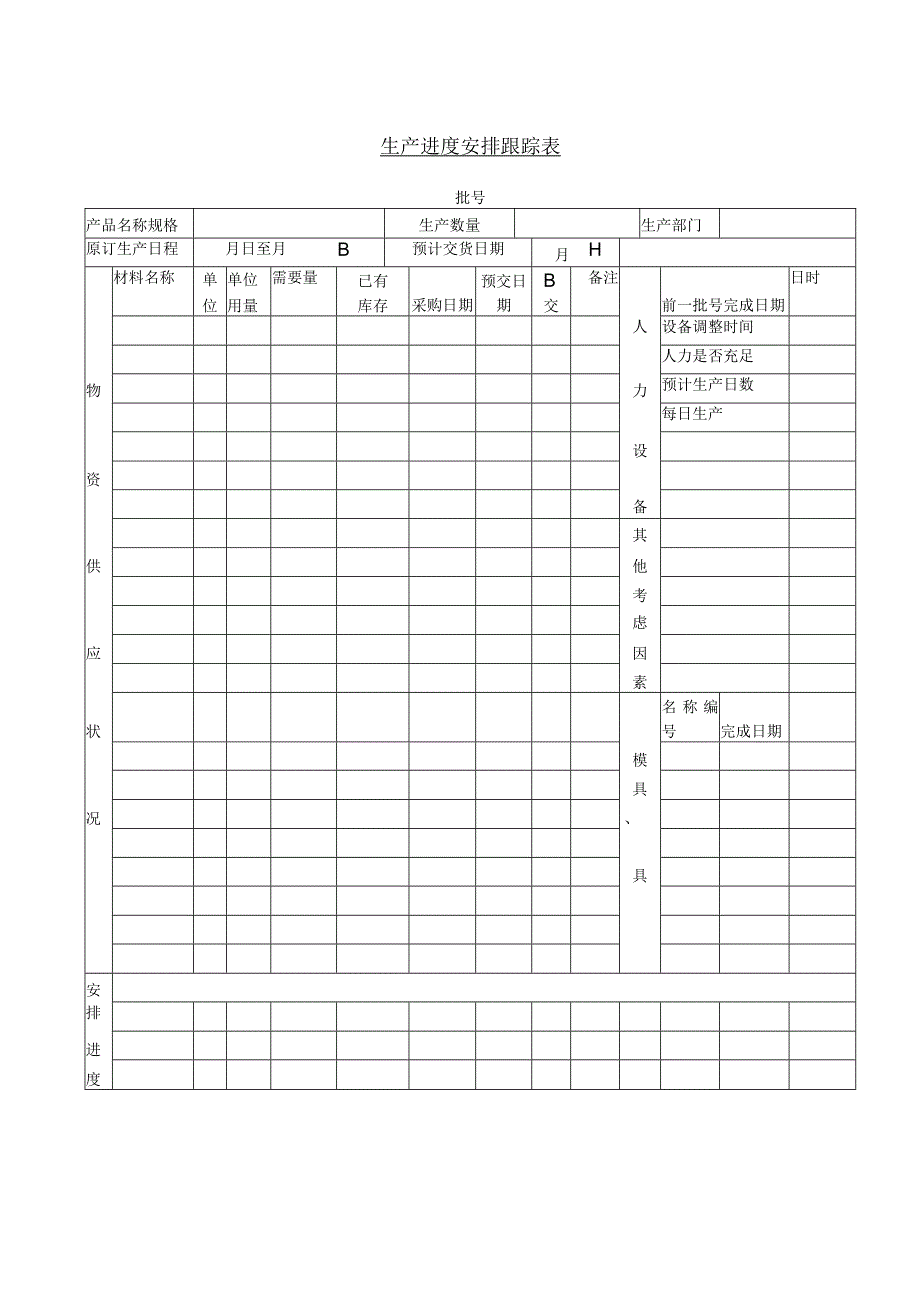 生产进度安排跟踪表.docx_第1页